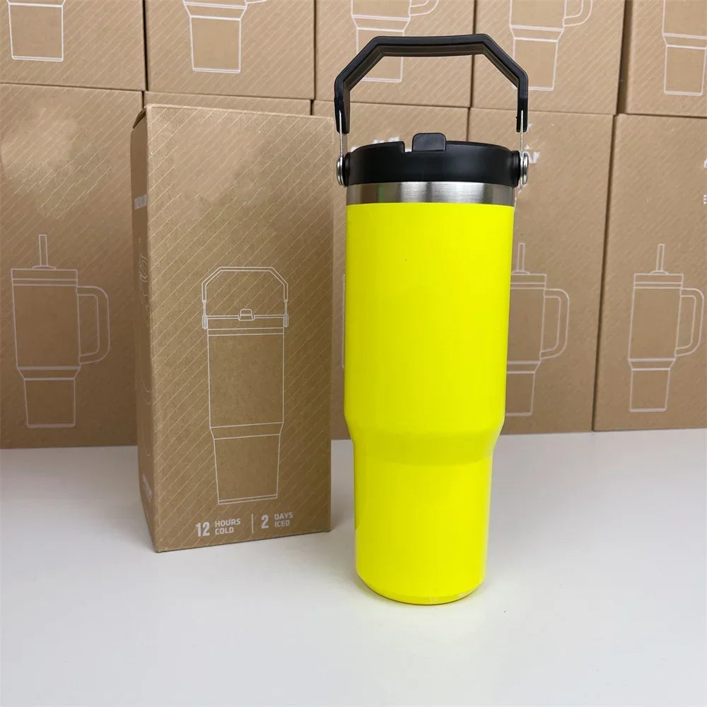 Hemasa   Tumbler With Straw Lids Stainless Steel Coffee Cup Car Mugs Vacuum Cup