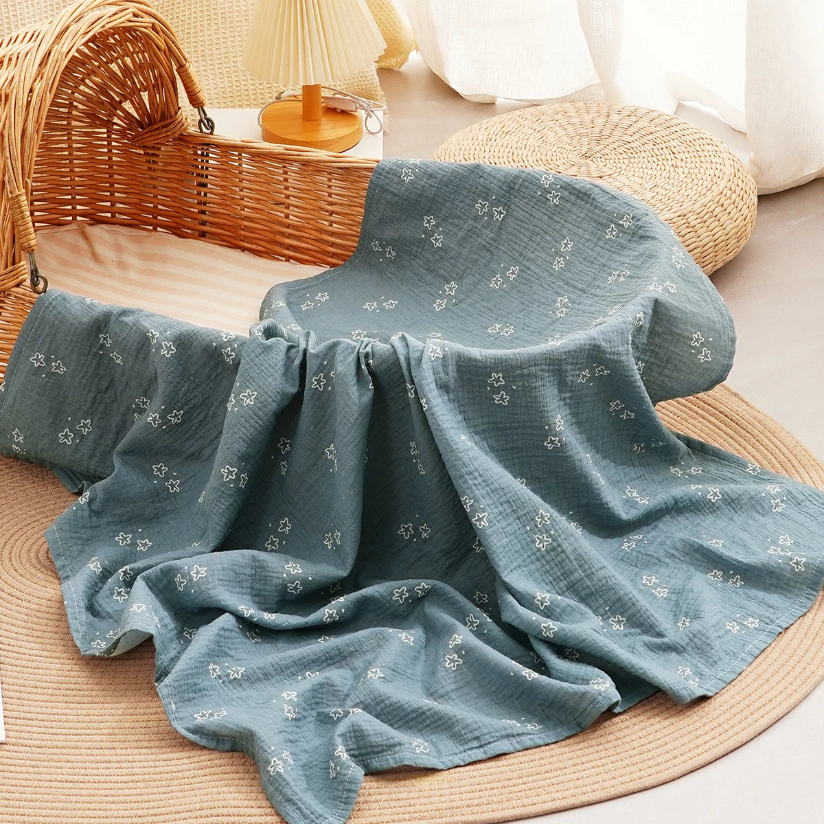 Tejesa All Season 100% Cotton Baby Muslin Swaddle Blanket/ Newborn Bath Towel/100x100cm