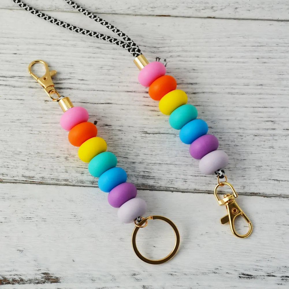 Hemasa Pastel Rainbow Lanyard and  Keychain