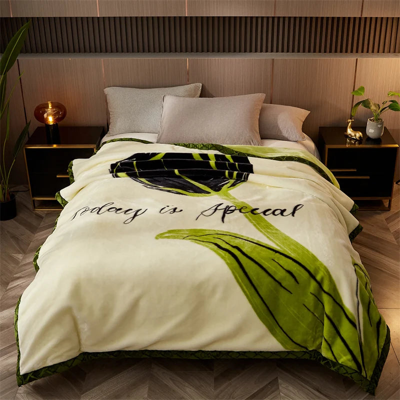 Hemasa New Flower Pettern  Pluffy warm blanket   150/180/200cm