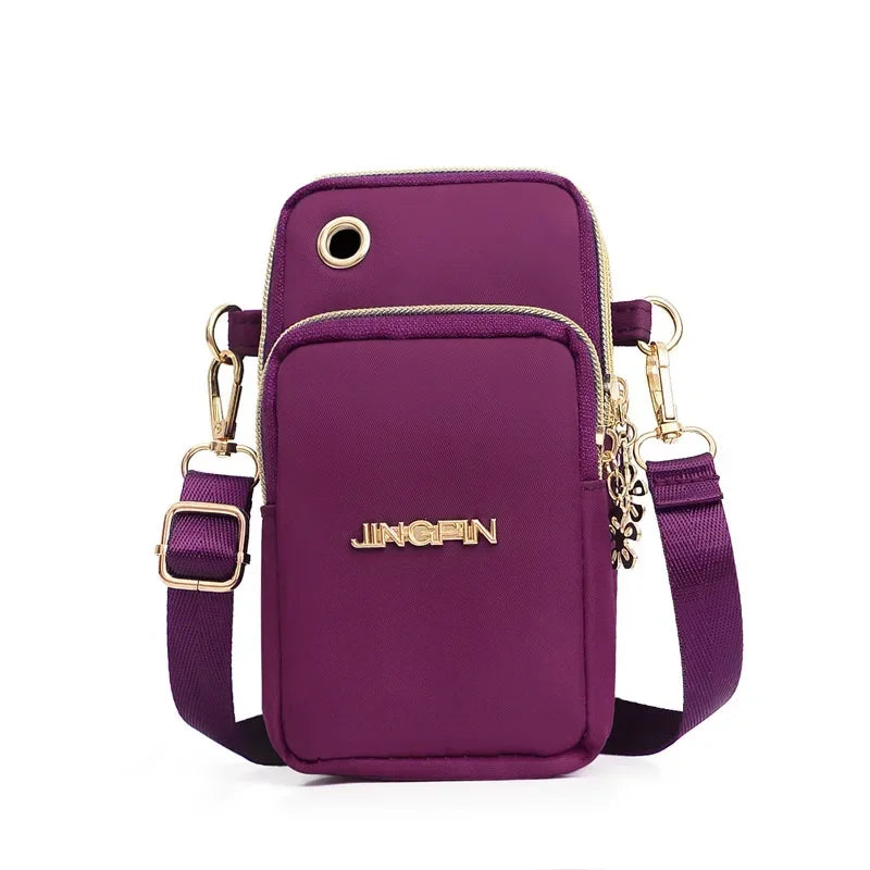 Hemasa Mobile Phone Bag Women's Crossbody Mini Bags /Neck Hanging Running  shoulder Bag 3 Layer Wallet