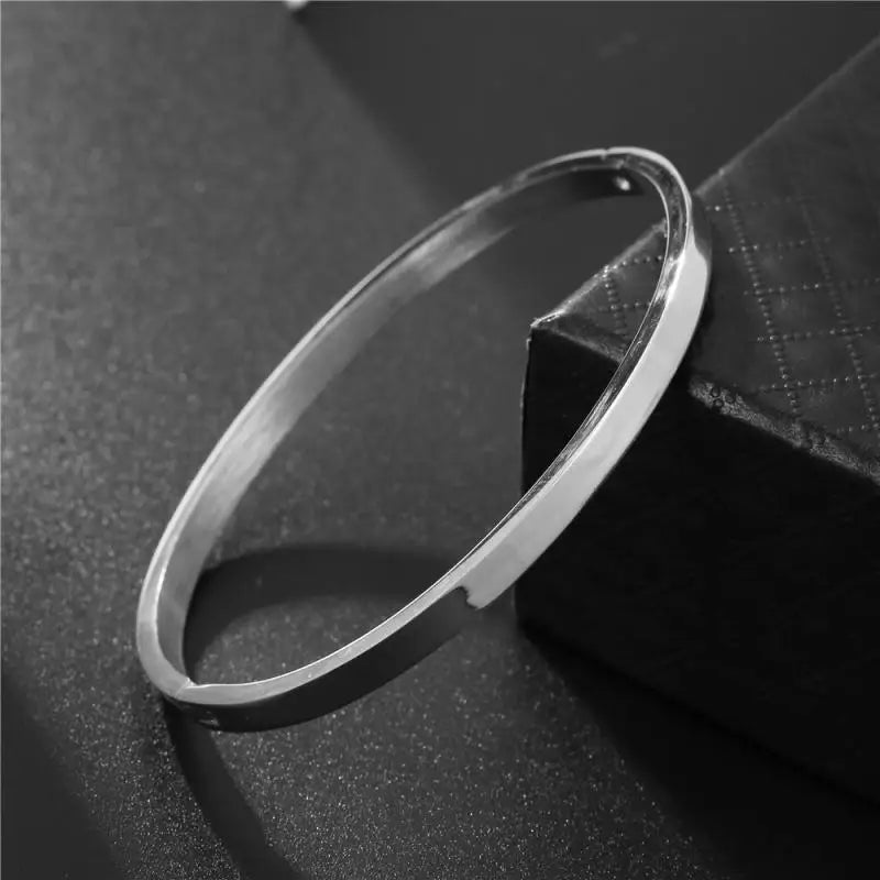 Men\'s High Polished Stainless Steel Bracelet Lettering Encouragement Cuff Bracelet Jewelry Women\'s Birthday Party Favors