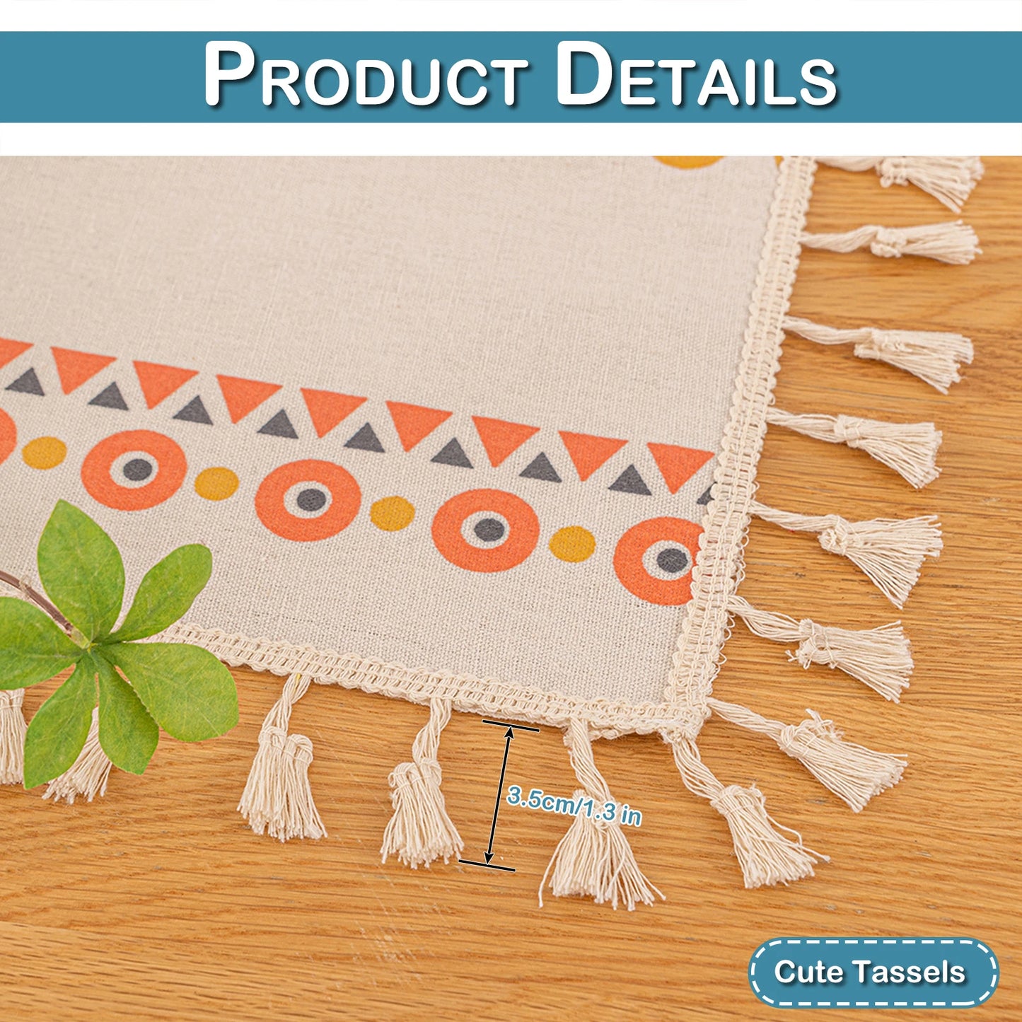Tejesa  Cotton Linen  Tasse Waterproof Tablecloth /Patio/ Outdoor Wrinkle Free Table Protector Covers