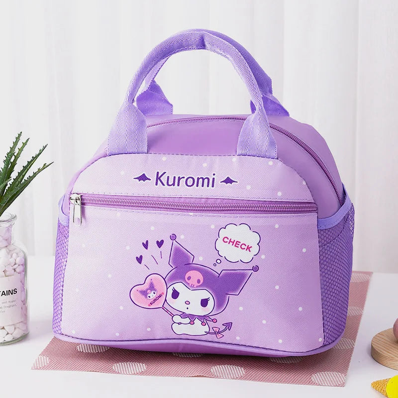 Cinnamoroll Kuromi Insulated Lunch Bag, Hello Kitty Sanrio Widened Aluminum Foil Material Bento Bag, Waterproof Oxford Fabric