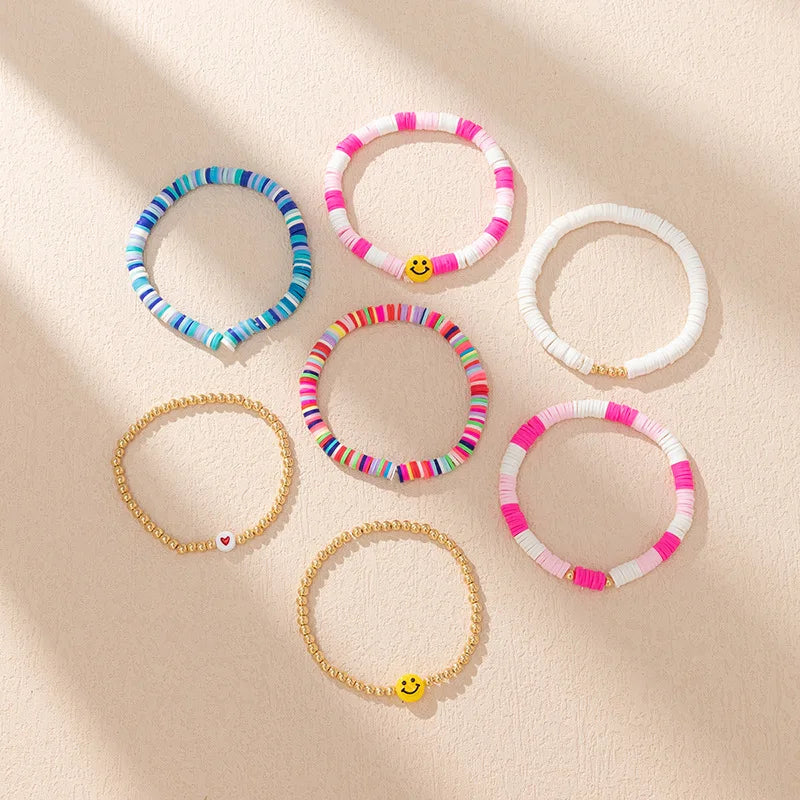Hemasa  Korean Style Colorful Polymer Clay Beads Bracelet / Hand Accessories Girls Party Jewelry Gifts