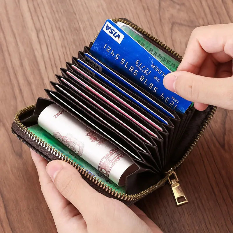 Hemasa Casual Wallet Multi-Slot Card Holder Zipper Coin Purse Small Clutch PU Money Bag Purse Cardholder Wallets