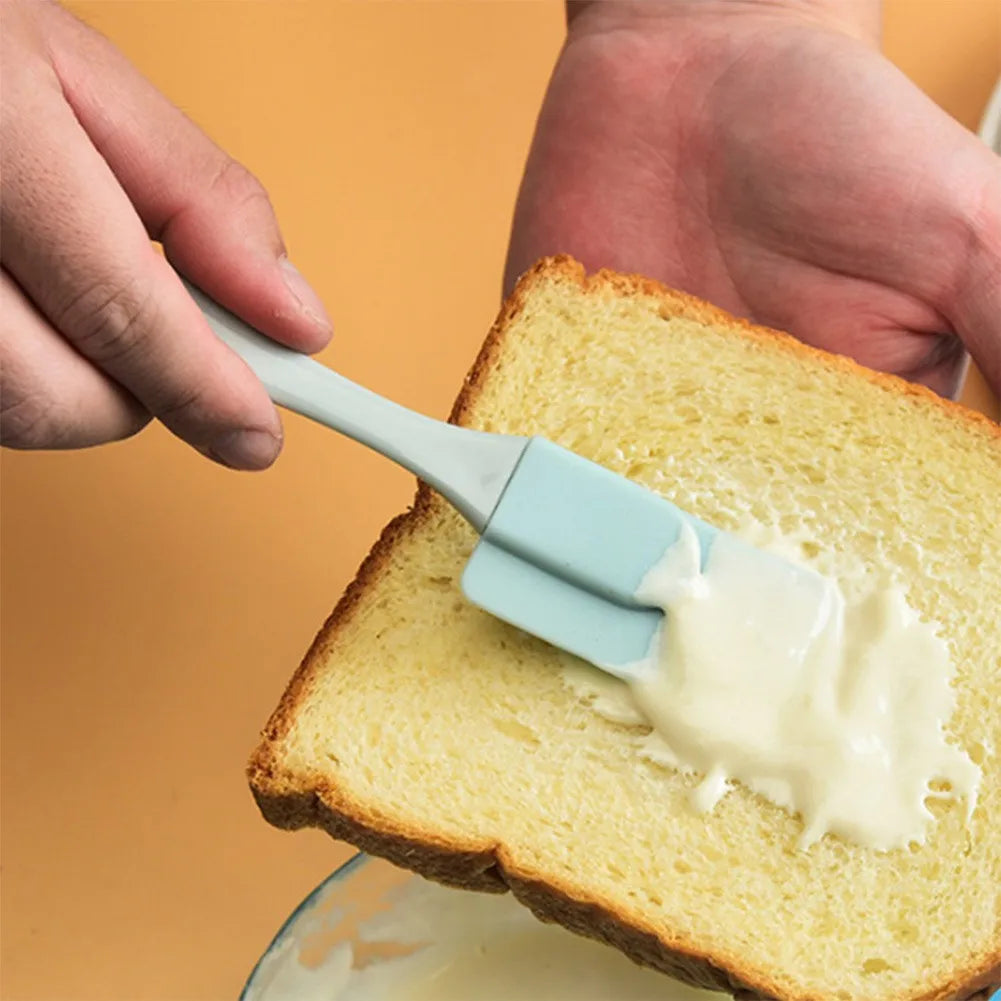 Hemasa 3Pcs Cream Scraper DIY Bread Cake Butter Spatula Mixer Oil Brush Kitchen Baking Tool Silicone Spatula Non-stick