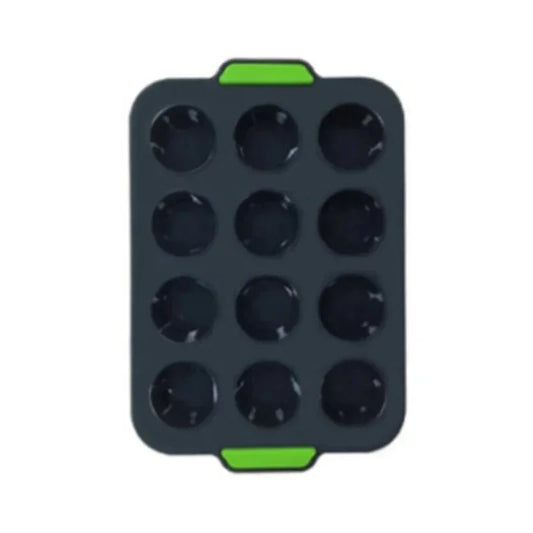 Tejesa 12 Holes Silicone Cake Mold/ Muffin Cupcake Baking Pan Non Stick Pudding Fondant Muffin Baking Tray Heat Resistant Bread Mould
