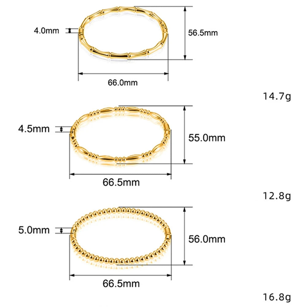 Hemasa Bamboo Cuff Bracelet Stackable Bangle Plain Water Drop Bracelet