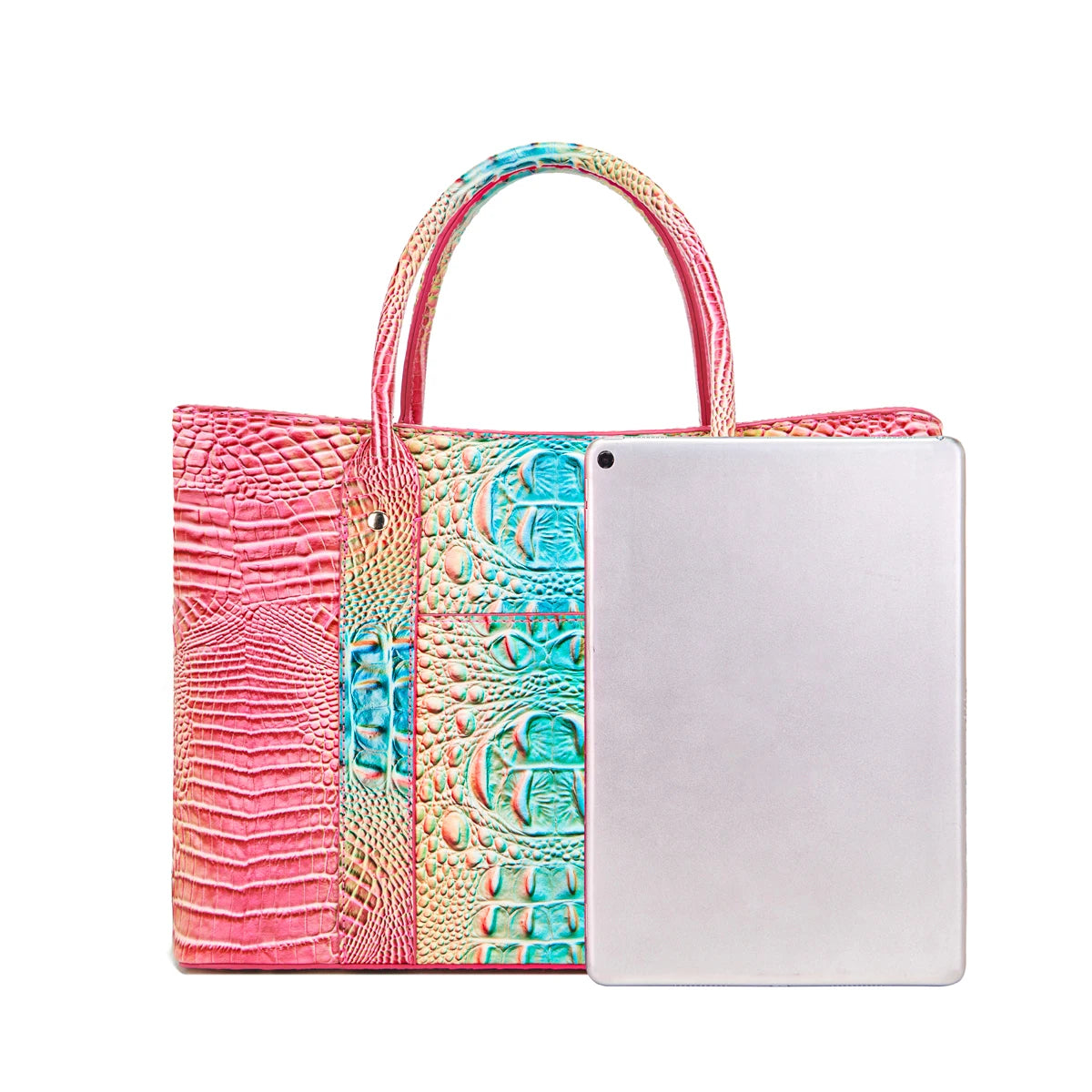 Fashionable and colorful gradient crocodile pattern crossbody bag, personalized color matching