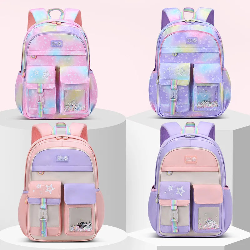 Hemasa Children School Bags For Girls Kids Satchel Primary Orthopedic School Backpacks Princess Backpack teenager Schoolbag knapsack