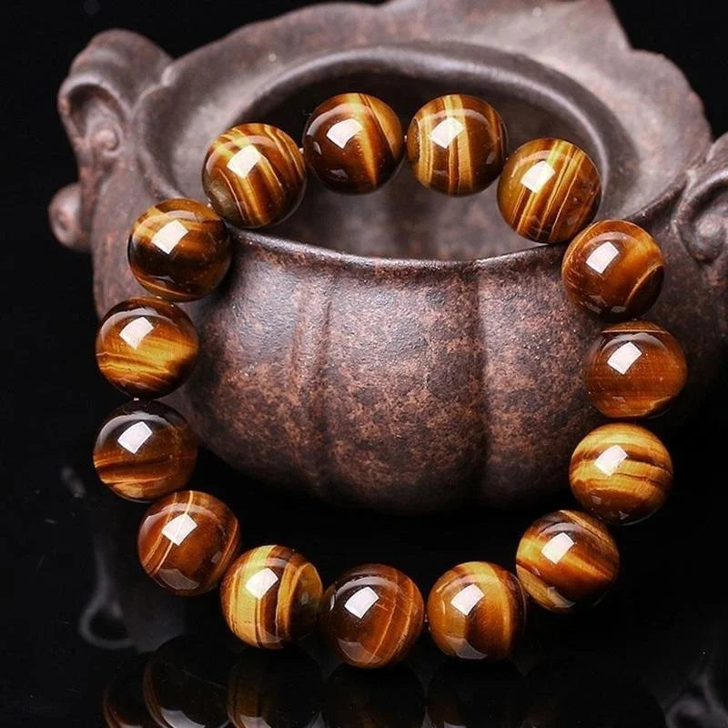Hemasa Natural Stone 6/8/10mm Beads Tiger Eye Bracelet for women/Girls