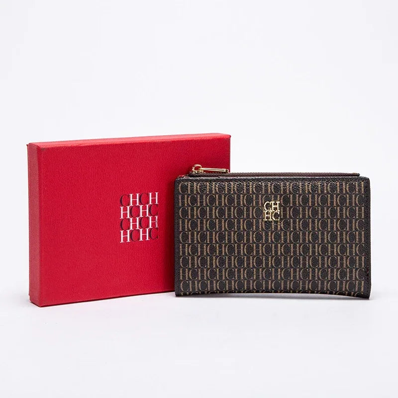 CH New Fashion Simple Card Holder Bag Luxury Brand Printed Women's Long Wallet Vintage Classic PVC Material 2025