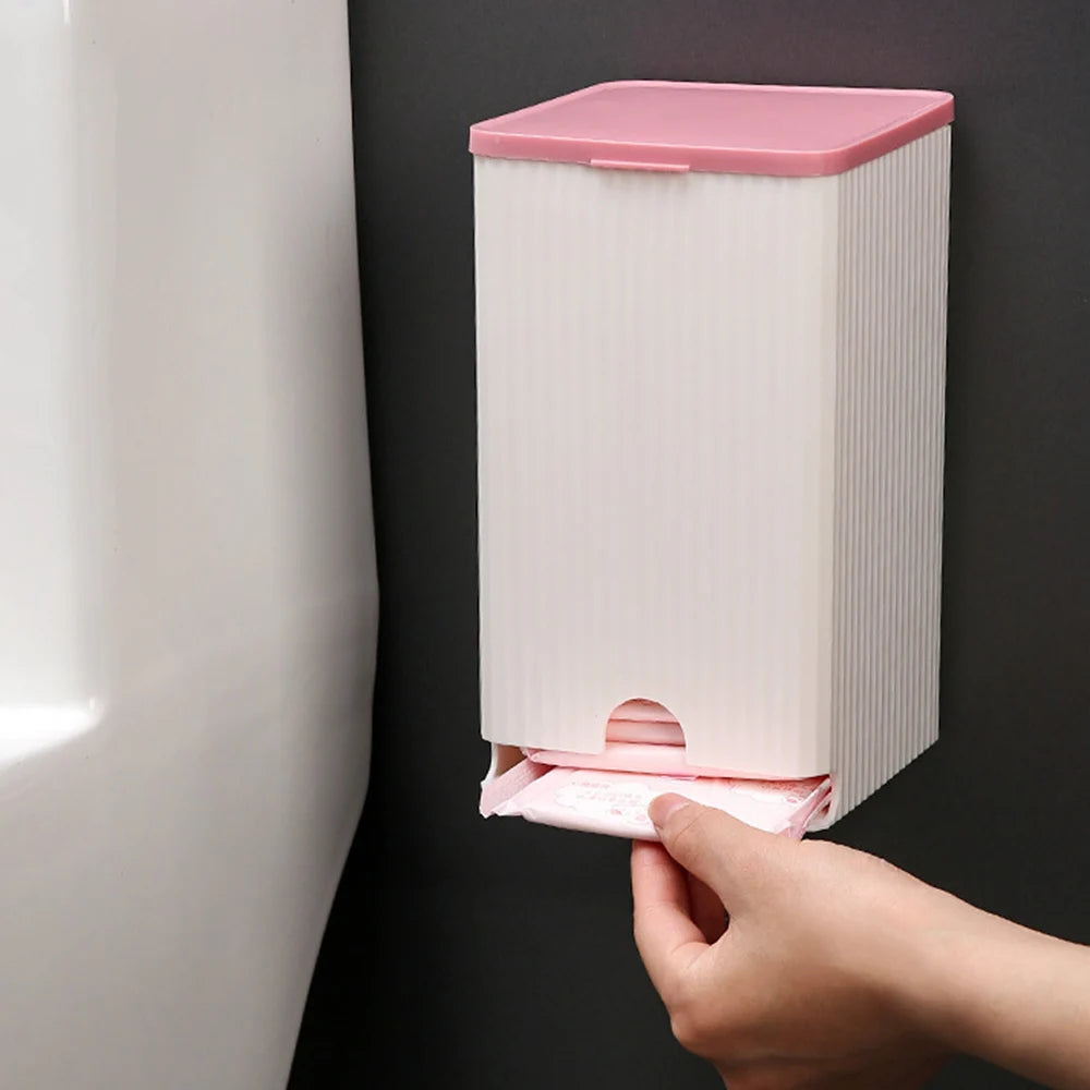 1pcs Tissue Paper Box Storage Box Organizer Box Sanitary Napkin Holder Bathroom Supplies Flip Cover Dustproof Organizadores