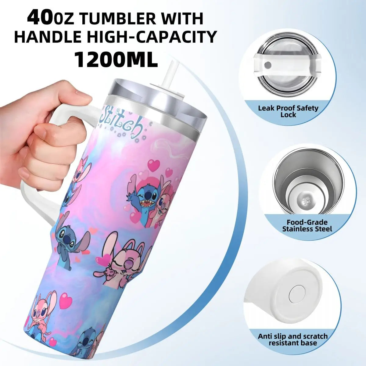 Hemasa  Stainless Steel Tumbler Mug With Straws water bottle