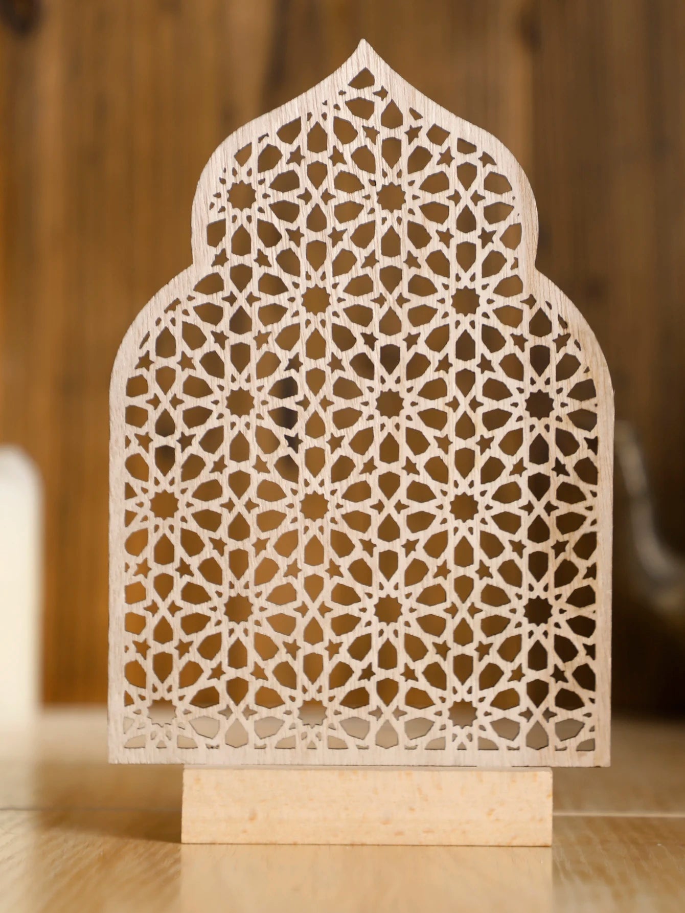 1pc Ramadan Ornaments Hollow Wooden Ornaments Eid Mubarak Happy Ramadan muslim decor Ramadan Kareem Holiday Decorations