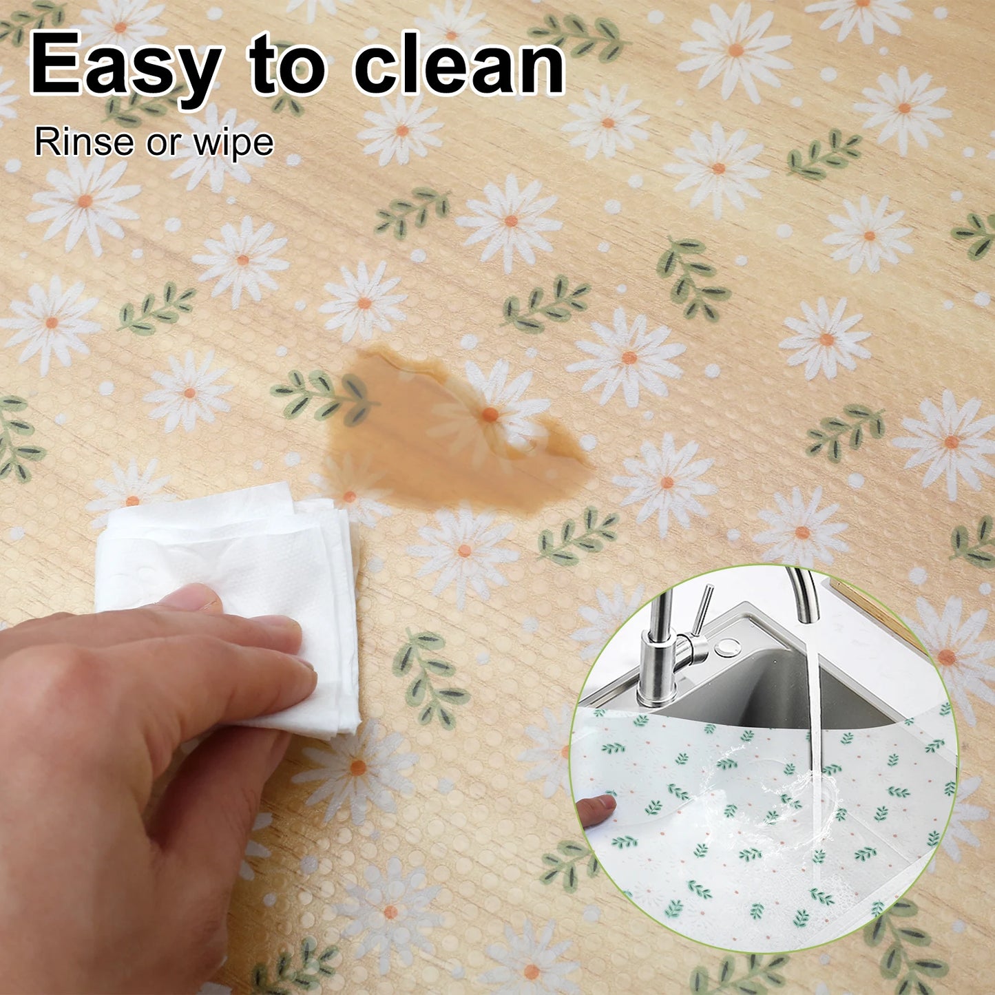 Tejesa Cabinet Mat Drawer Refrigerator Shelf Liner Waterproof Mat Environmentally Cupboard Cover Placemats Table Pad Non-Adhesive