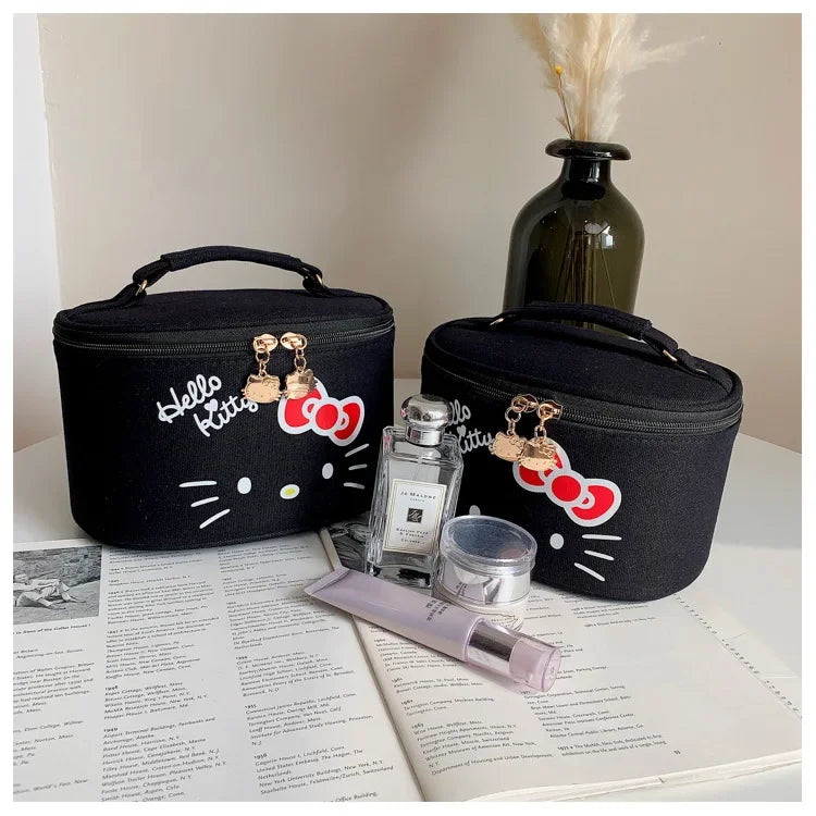 Hemasa 2PCs  Cosmetic Bag Makeup Case Wash Bags Women Bags Make Up Pouch Hello Kitty bag