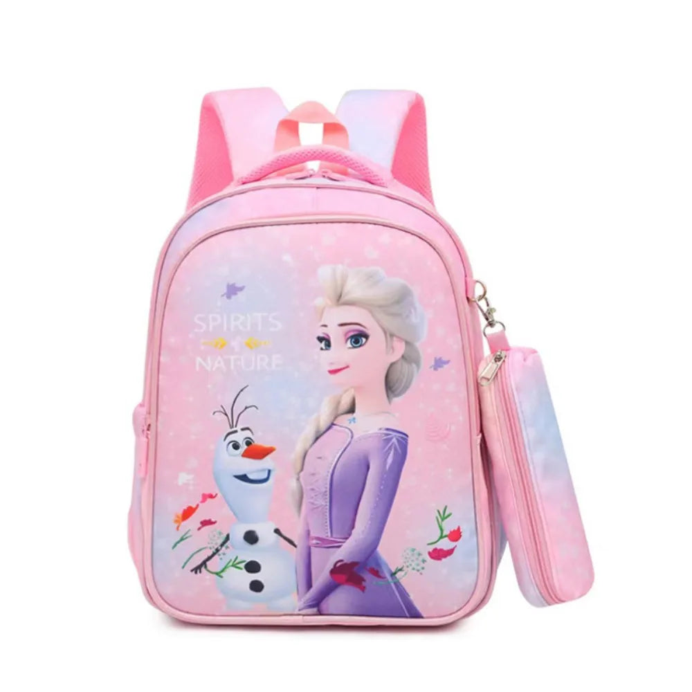 Children School Backpack New Pattern Cool Spider Man Princess Elsa Cute Cartoon Reduce Burden Protect Spine Backpack Kids Gifts