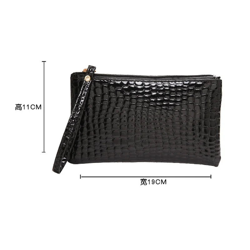 Korean PU Leather Coin Bags Money Pouch Organizer for Women Travel Neceser Keys Phone Storage Bags Crocodile Toiletry Makeup Bag