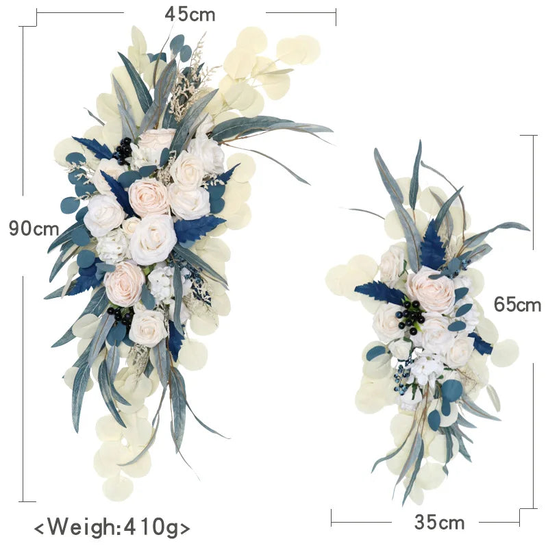 YeeNanee Deluxe Wedding Arch Flowers White Red Artificial Floral Swags for Country Wedding Ceremony Arbor Backdrop Decoration