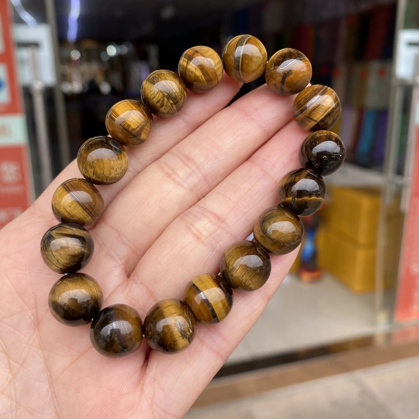 Hemasa Natural Stone  Tiger Eye Beads  Bracelet  in different Sizes