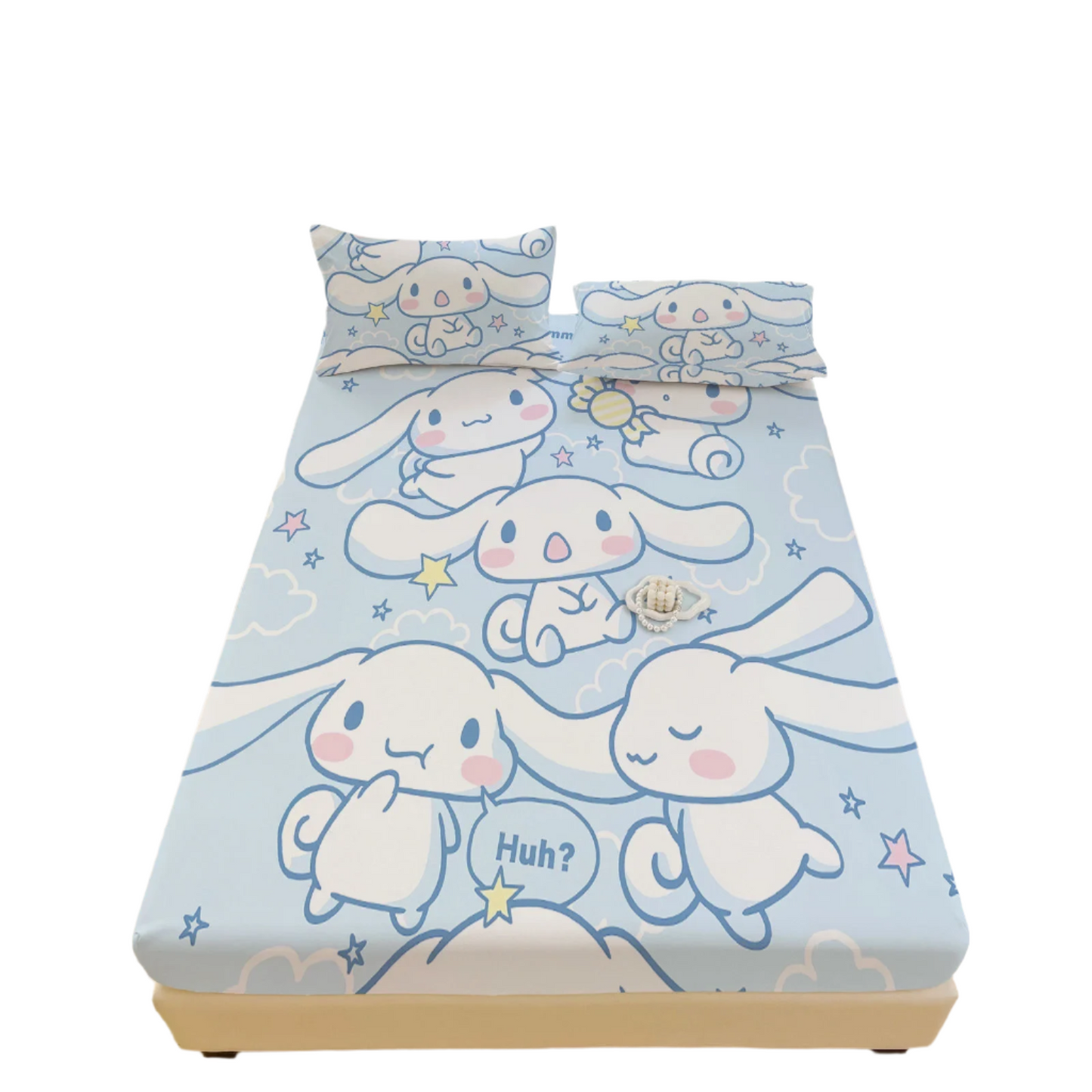Hemasa  Bed Mattress Cover Cute Cartoon Painted Bed Linen Fitted Sheet For Kids Adult Single Double Size