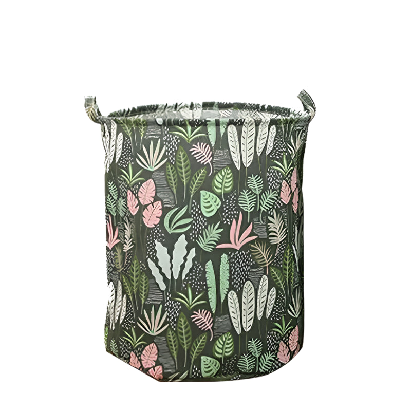 Hemasa Cotton Linen Dirty Laundry Basket Foldable Round Waterproof Organizer  Storage Basket