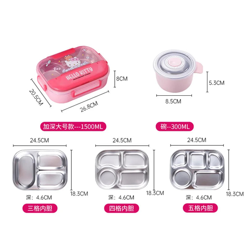 Hemasa Four Grids Five Grids Large Capacity Cartoon Anime Figure Cute Insulation