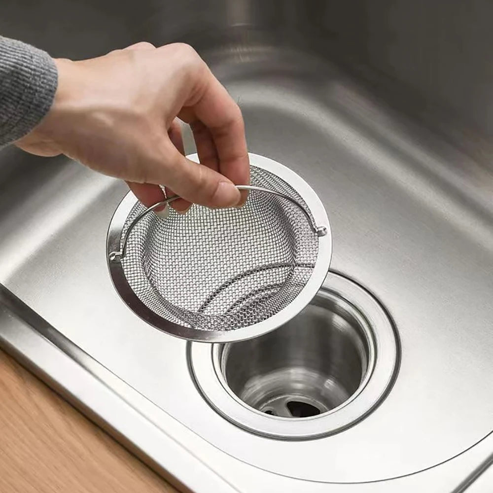 Hemasa 2 Pcs  Stainless Steel Kitchen Sink Filters /Kitchen Garbage Food Residue Dishsink Filter Bathroom Hair Catcher