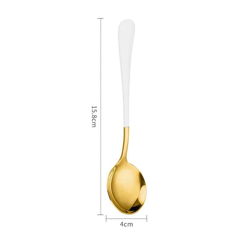 Stainless Steel Soup Spoons Korea Home Kitchen Ladle Capacity Gold Silver Mirror Polished Flatware For Coffee Tableware