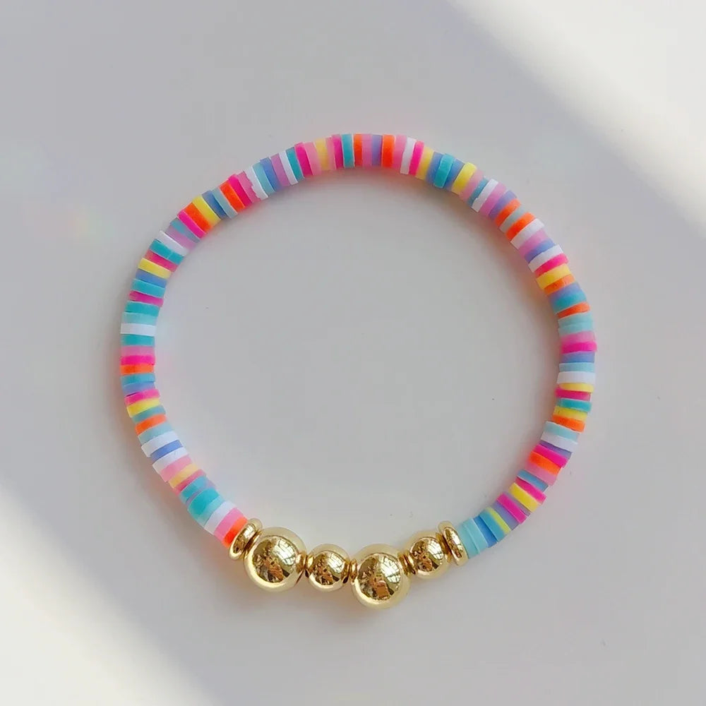 Hemasa Polymer Clay Disc Beads Bracelet Jewelry for Women Girl