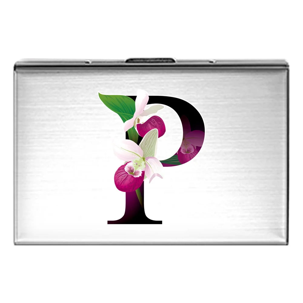 Card Holder RFID Blocking Aluminum Metal Slim Wallet Anti-scan Credit Card Holder Thin Case Small Wallet Flower Color Series
