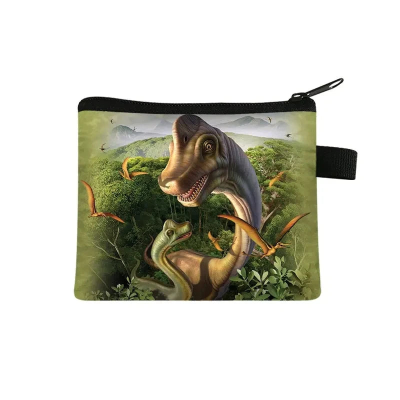 Tejesa   Dinosaur print  coin purse wallet /children coin purse /key case card holder coin square storage bags