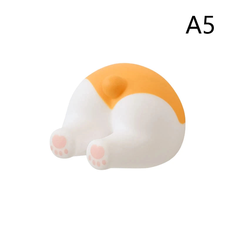 Cartoon Animal Tail Toothbrush Holder Punch-Free Wall Hook Cute Self-adhesive Bathroom Towel Hook Children Toothbrush Holder