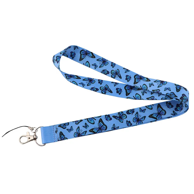Tejesa Butterfly Lanyard Business Credit Card Holder Neck Strap Keychain Hang Rope ID Badge Holder Lariat Lasso