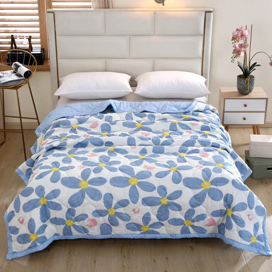 Hemasa Quilted summer single double bed light Printed quilt core Air conditioning quilting twin queen size duvet Thin plaid comforter