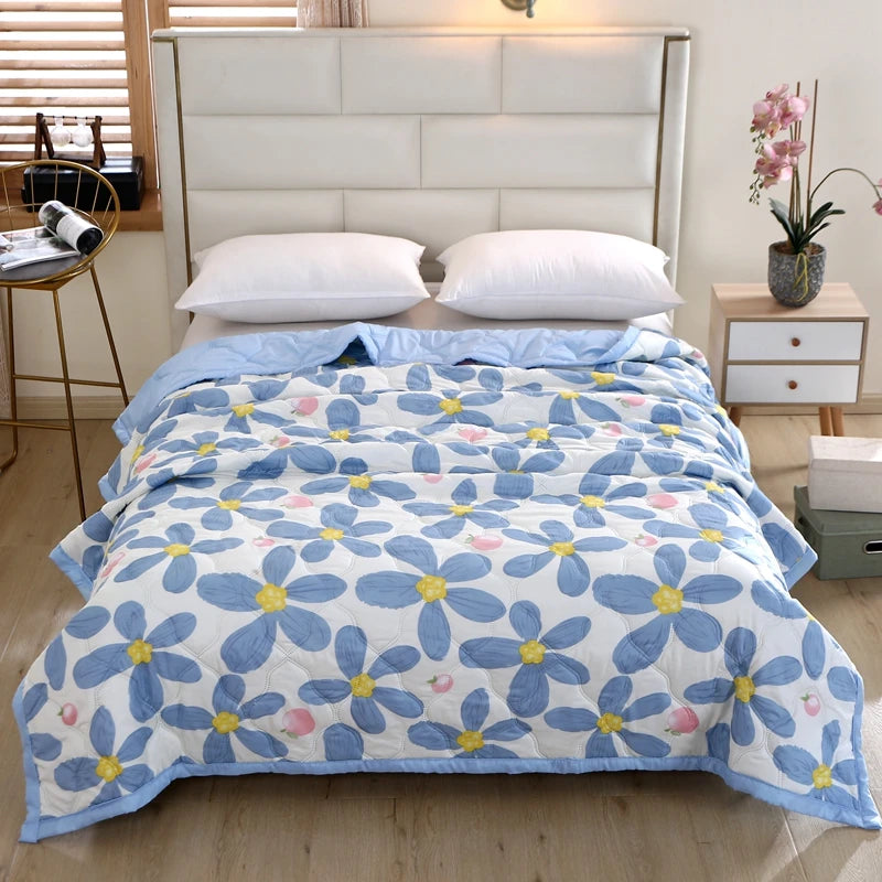 Hemasa Quilted summer single double bed light Printed quilt core Air conditioning quilting twin queen size duvet Thin plaid comforter