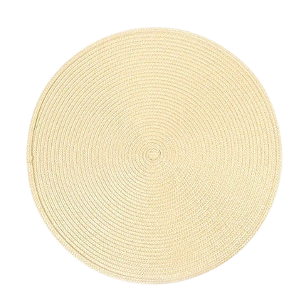 Hemasa Set of 6 Round Woven Non-slip Kitchen Placemat for Kitchen Dining Table European Style