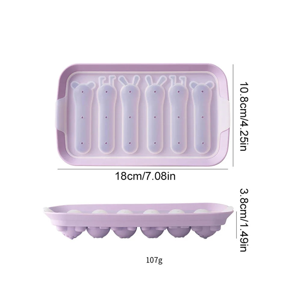 Hemasa  2 Pcs  Sausage Maker Mould 6 Grids /Silicone  Hot Dog Making Moulds With Lid