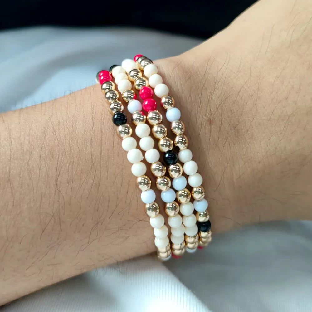 Tejesa Seed Beads Colorful 6mm Beaded  Bracelets Sets for girls/Women