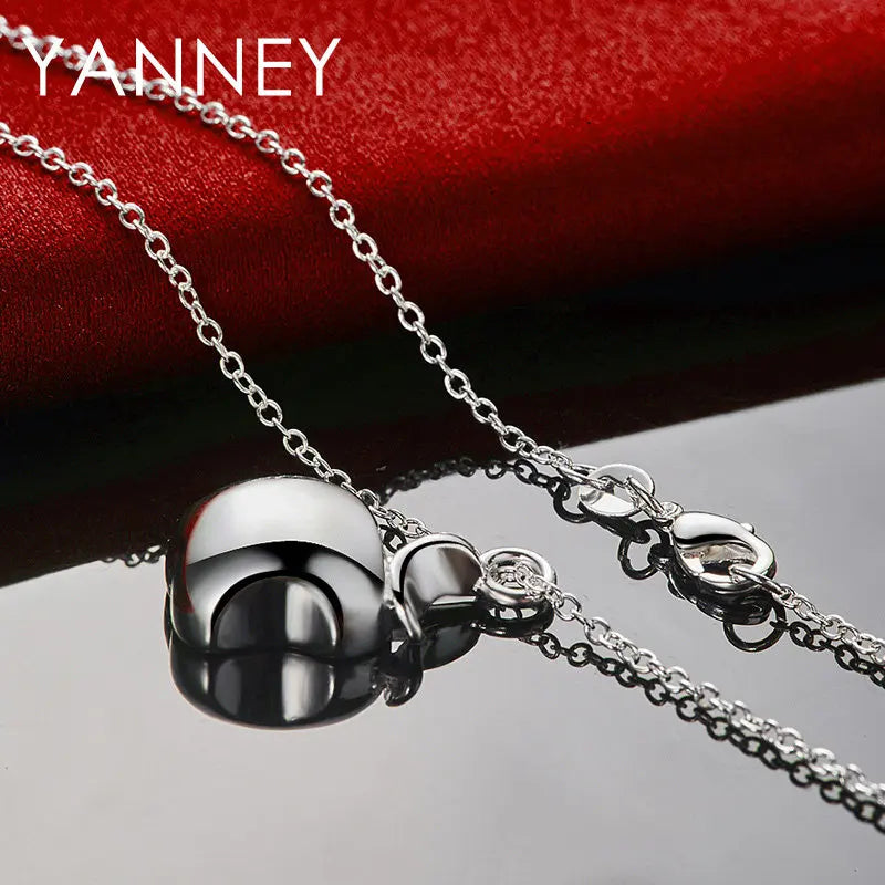 Charm 925 Sterling Silver Jewelry 16-30 Inches Fine Apple Pendant Necklace For Women Fashion Gift Wedding Party