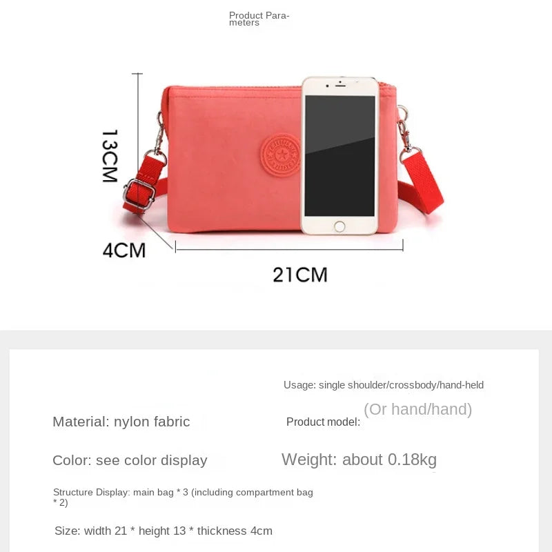 Three Layers Wallet High Quality Portable Nylon Coin Purse Fashion Handbag ID Case Wallet Clutch Bag Handbag Wrist Bag Casual
