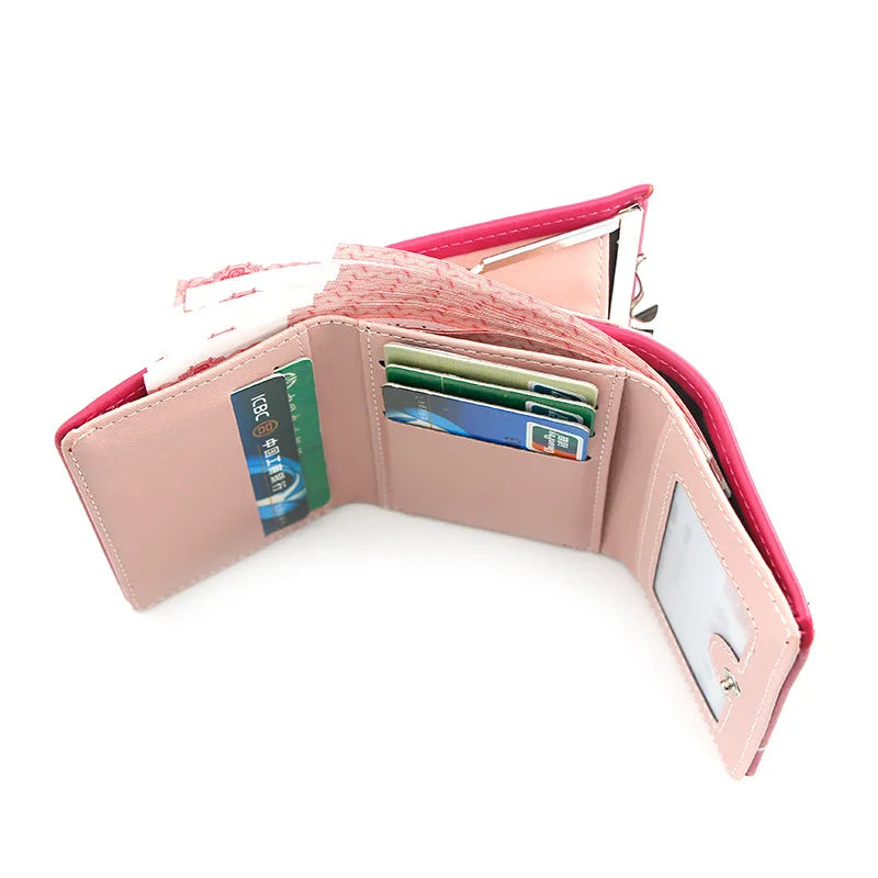Hemasa  Mickey Mouse Wallet for Women's /PU Leather Coin Purse Woman Mini Short Wallets Girls