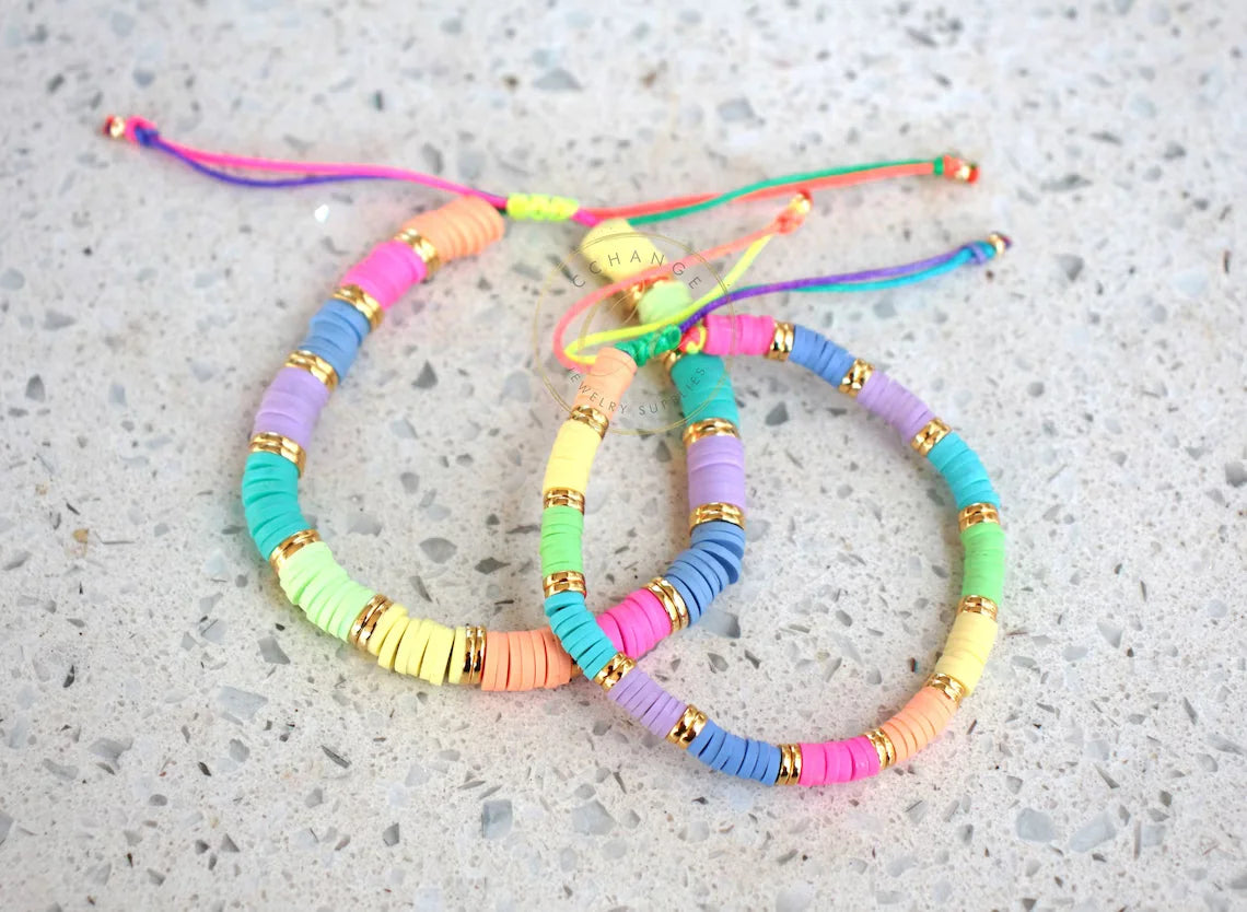 Hemasa Rainbow Colour   Polymer Clay  Beads Bracelet