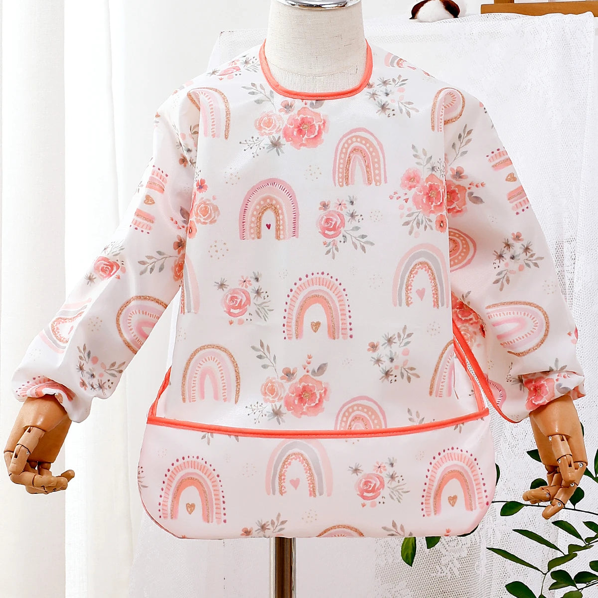Tejesa Waterproof Baby Long Sleeve Feeding Bib Fashion Full Body Cover