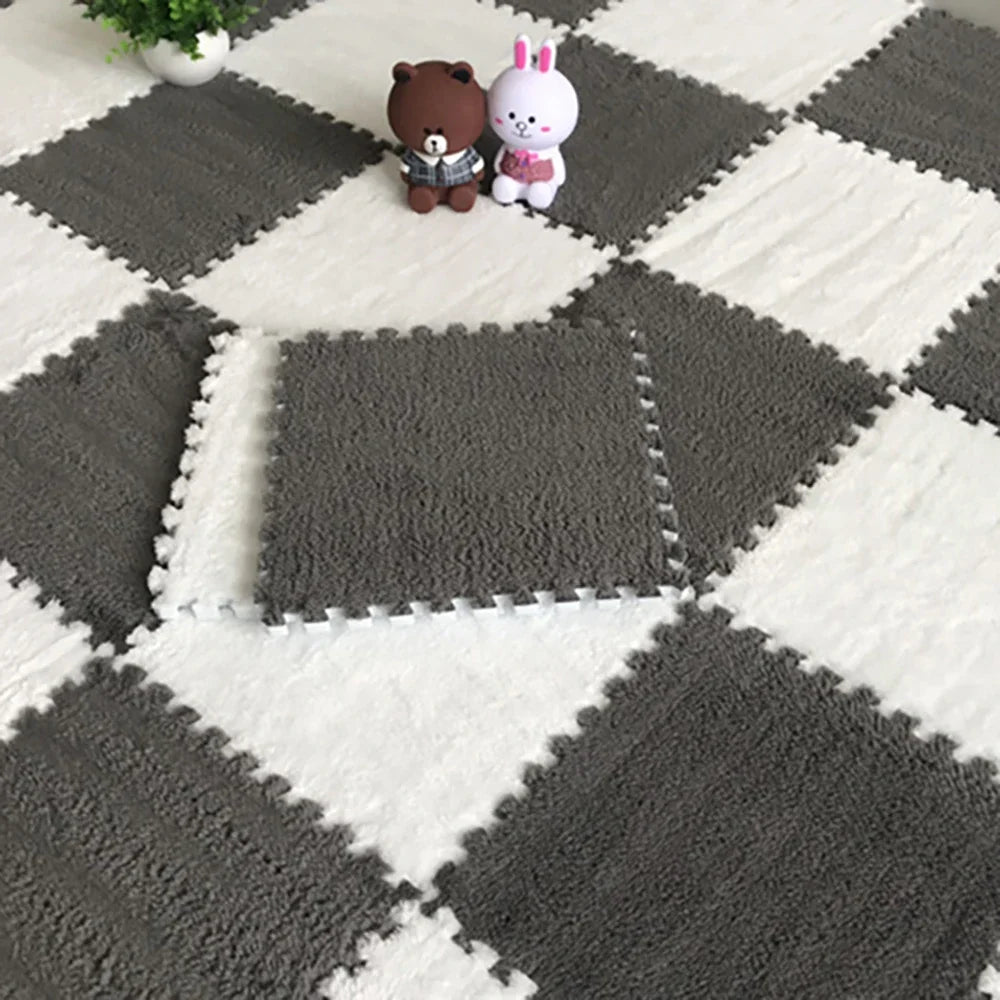 Hemasa Soft Plush Children's Mat Baby Toys Eva Foam Puzzle Carpet Warm Children Play Mats Interlocking Rugs Infant Carpet 30*30*1cm