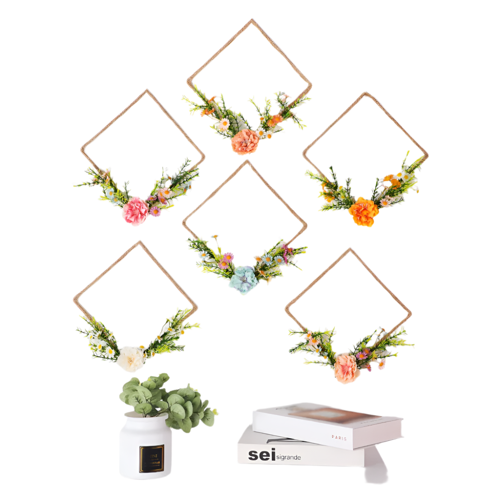 Hemasa Artificial Wreath Flower Garlands Spring Wreath Weeding Decorations Easter Wreath for Front Door Farmhouse /Wall Decor /Home Decor