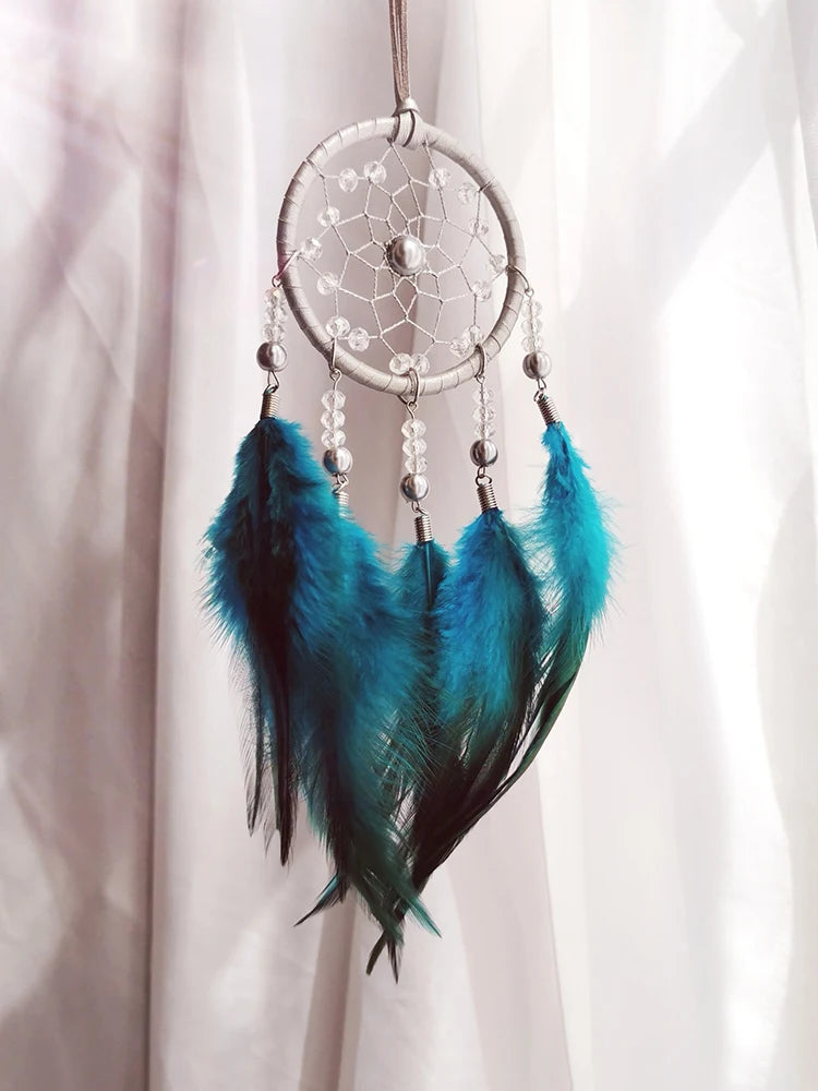 Hemasa Hand-woven   Feather Wind  Chime   Dream Catcher for Valentine's Day Gift Bedroom Hanging Ornaments Home Decoration