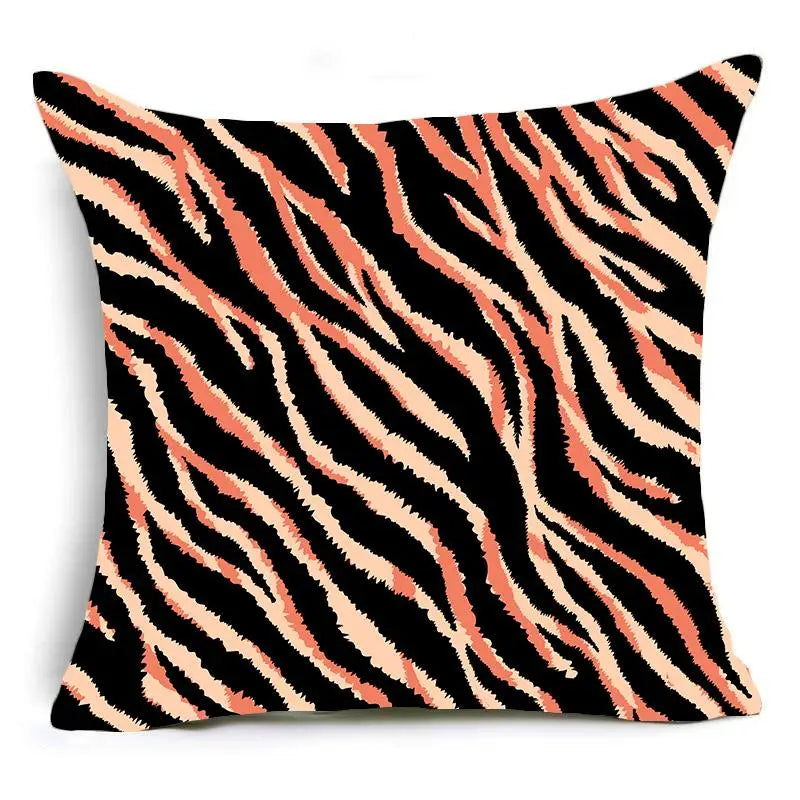 Hemasa  Animal Print Throw Pillow Case /Leopard Tiger Zebra Cow Snake Cushion Covers for Home Sofa Chair Decorative Pillowcases